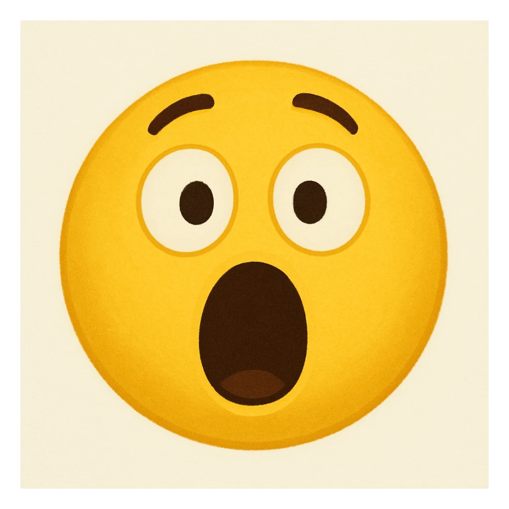 yellow emoji with a shocked face sticker