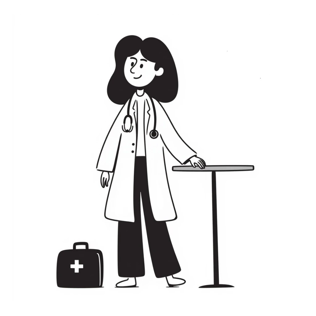 A beautiful woman doctor sticker