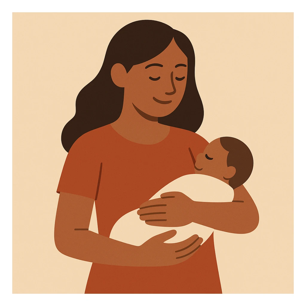 modern flat toon mother, simple background sticker