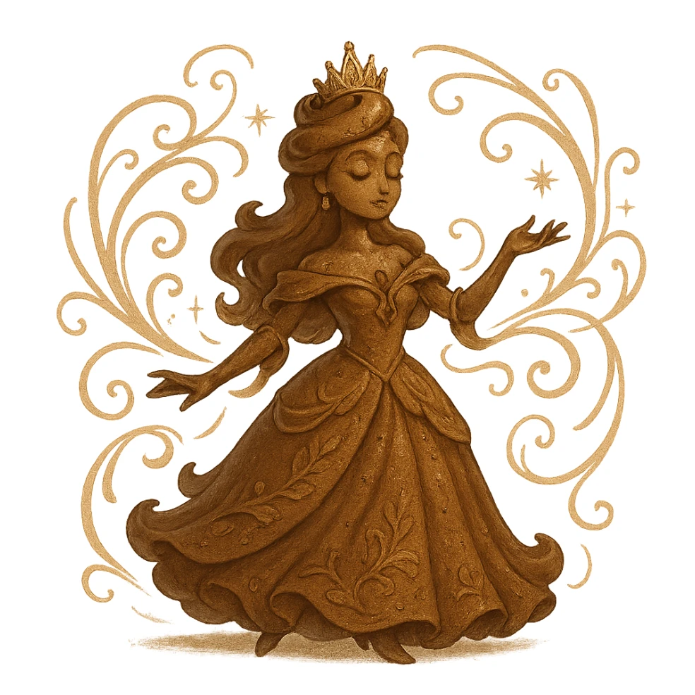 poop princess, fantasy style, elegant, surrounded by magical swirls sticker