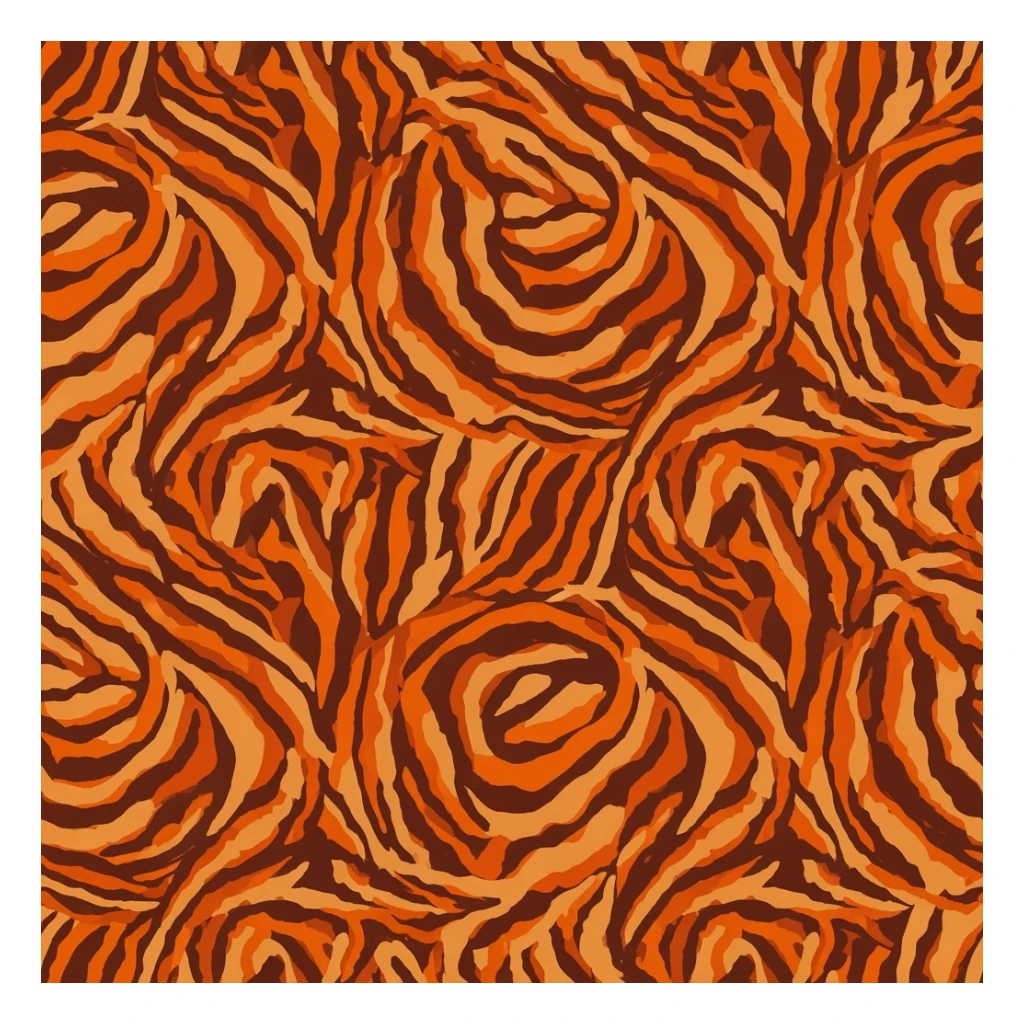 tiger print pattern in autumn colors, orange brown beige palette, abstract seamless texture, bold stylish background sticker