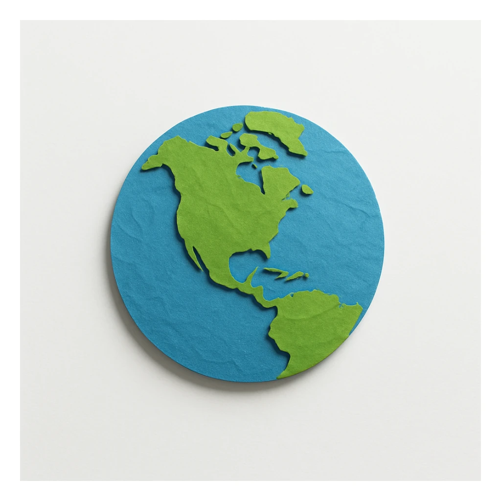earth globe showing north america sticker