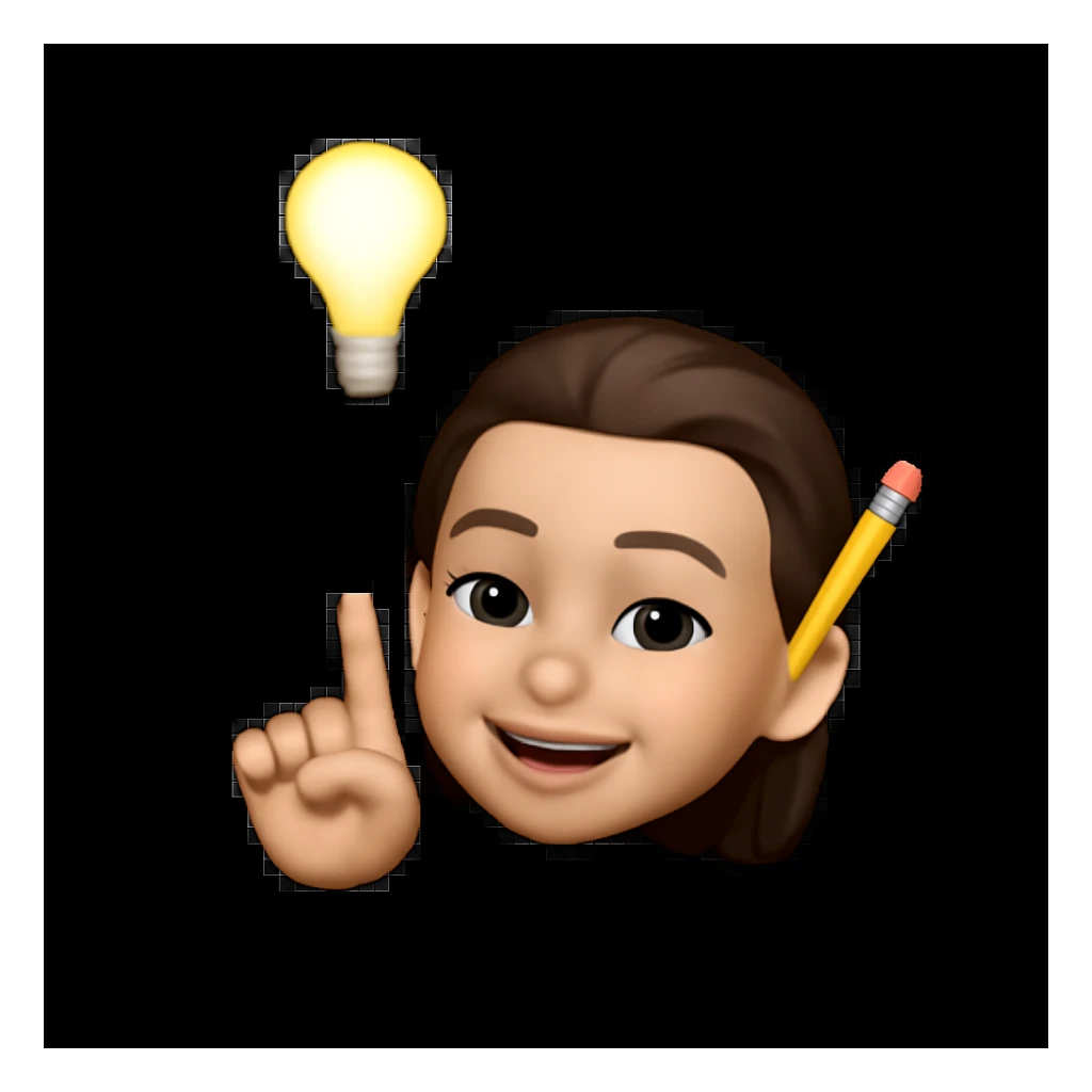 adjust the pencil so that her right ear is holding the pencil, keep the same style as the original image sticker