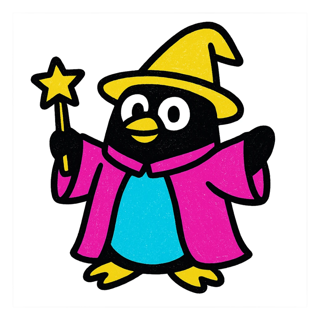 Penguin Wizard sticker