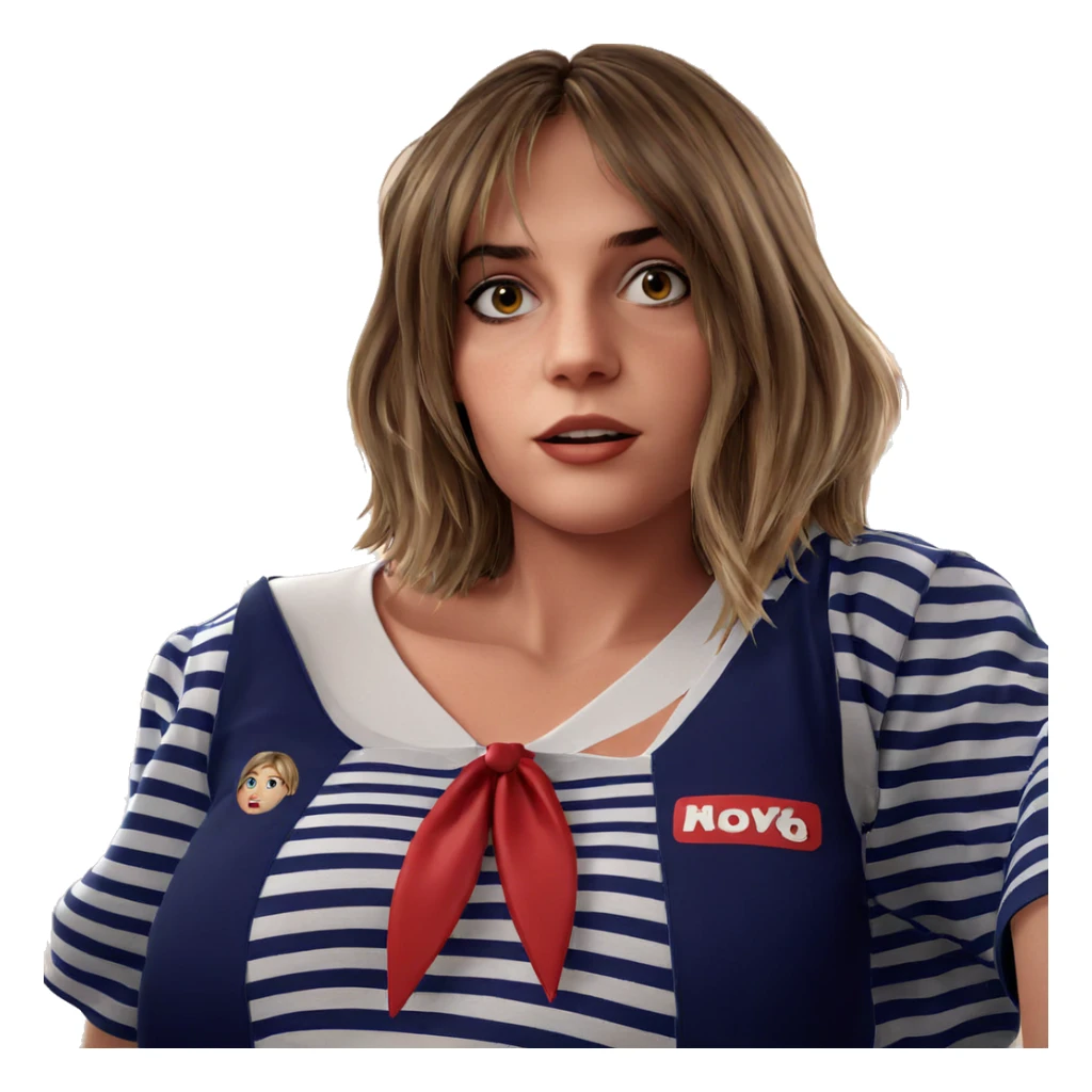 girl in striped shirt sticker