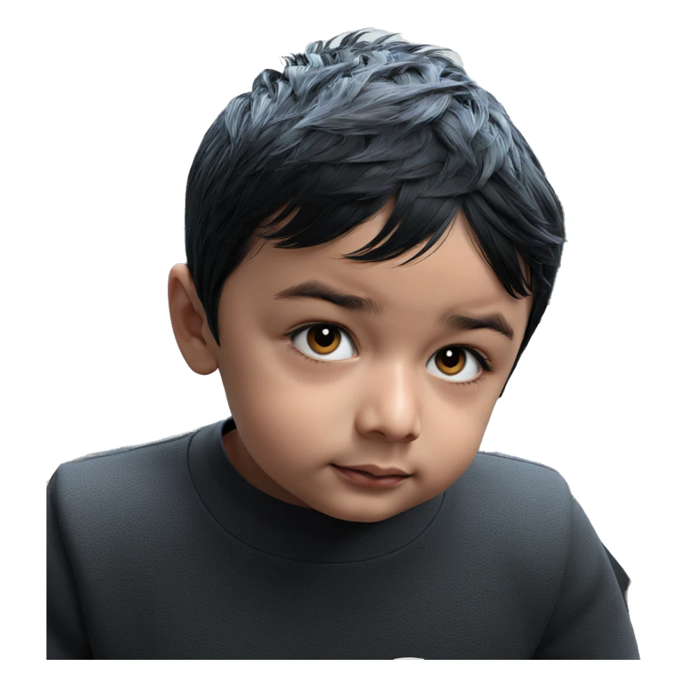 boy with black hair staring sticker