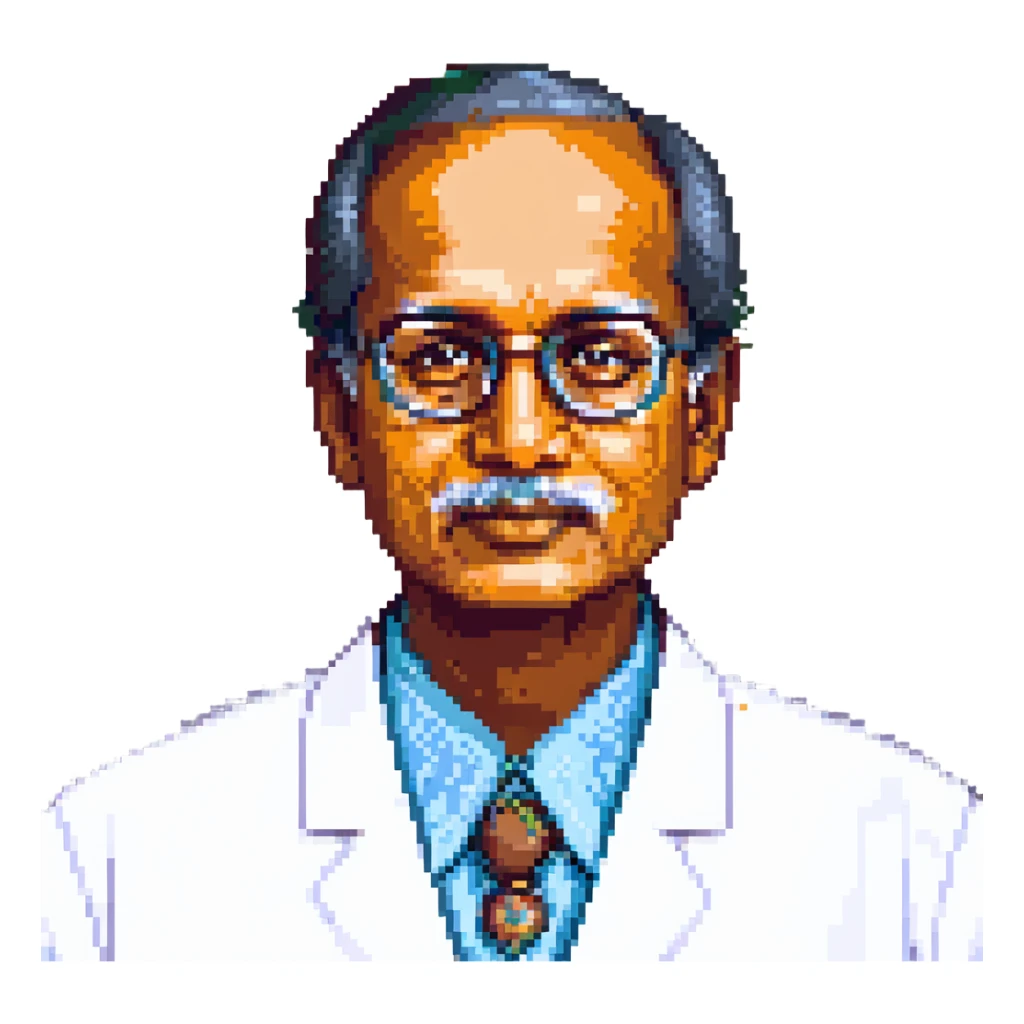 A portrait of Dr. V. Arunachalam, M.B.B.S. sticker