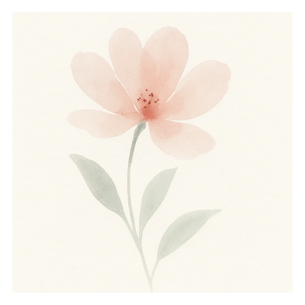 aesthetic flower, dreamy watercolor style sticker
