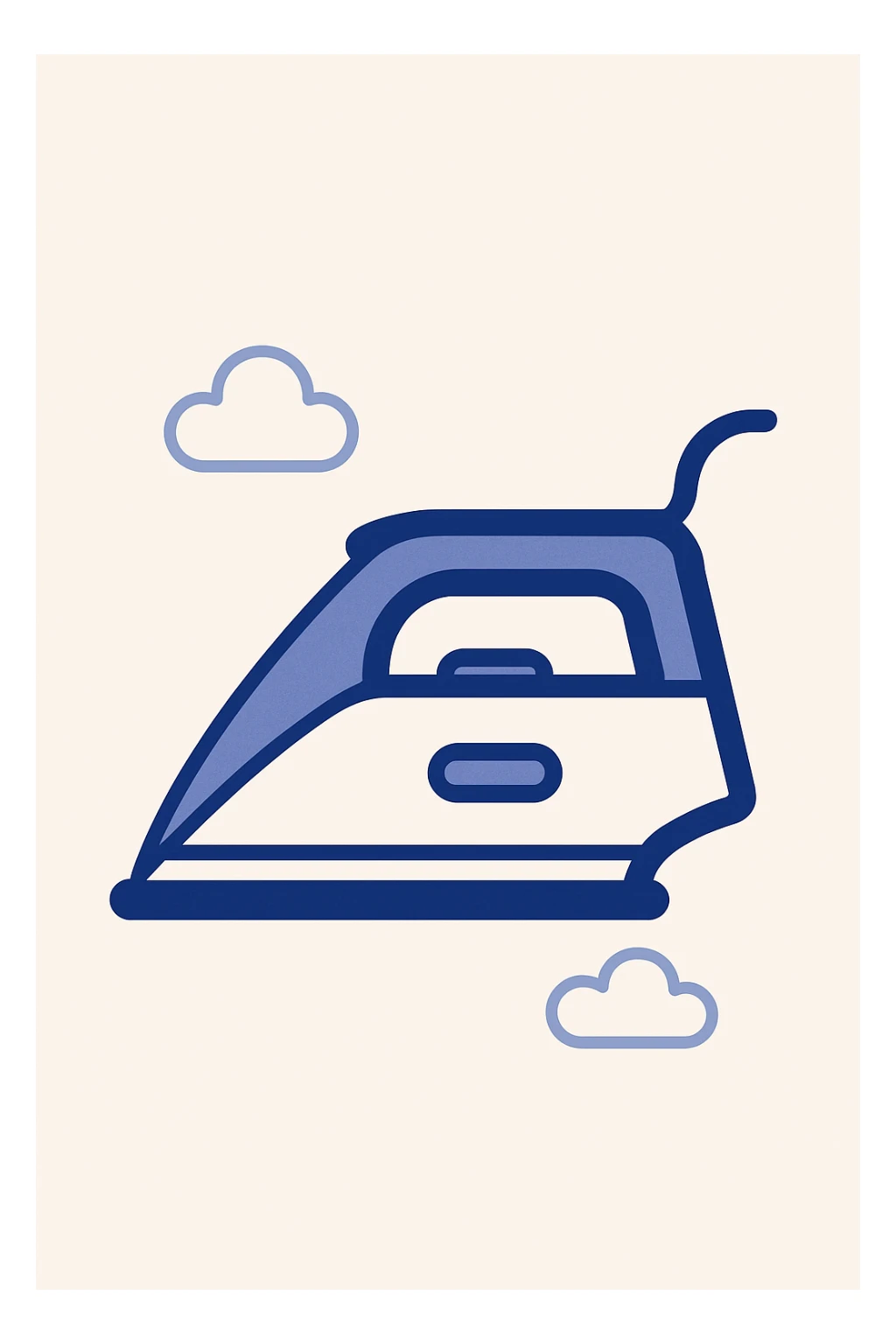 minimal flat icon style clothes iron sticker