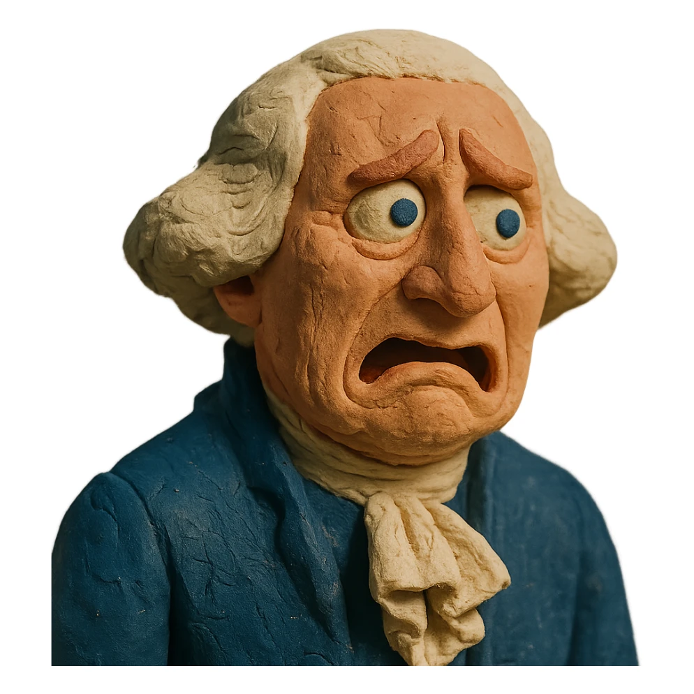 disgusted and scared George Washington sticker