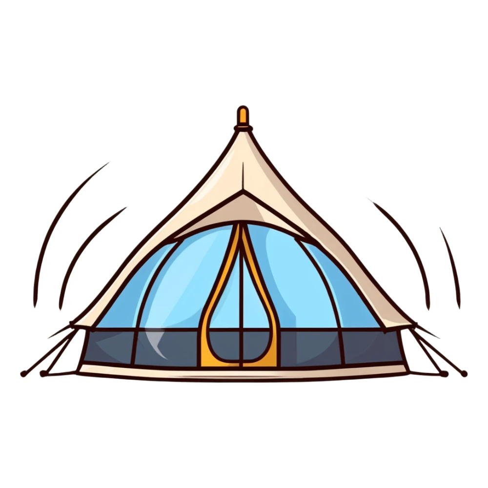 elegant dome tent with panoramic windows and luxury interior sticker