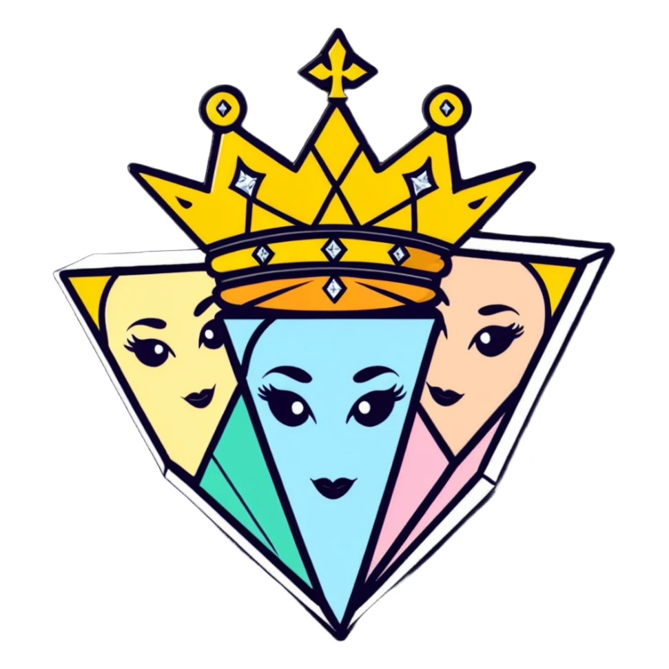 Queen four faces in diamond formation from Bohemian Rhapsody sticker