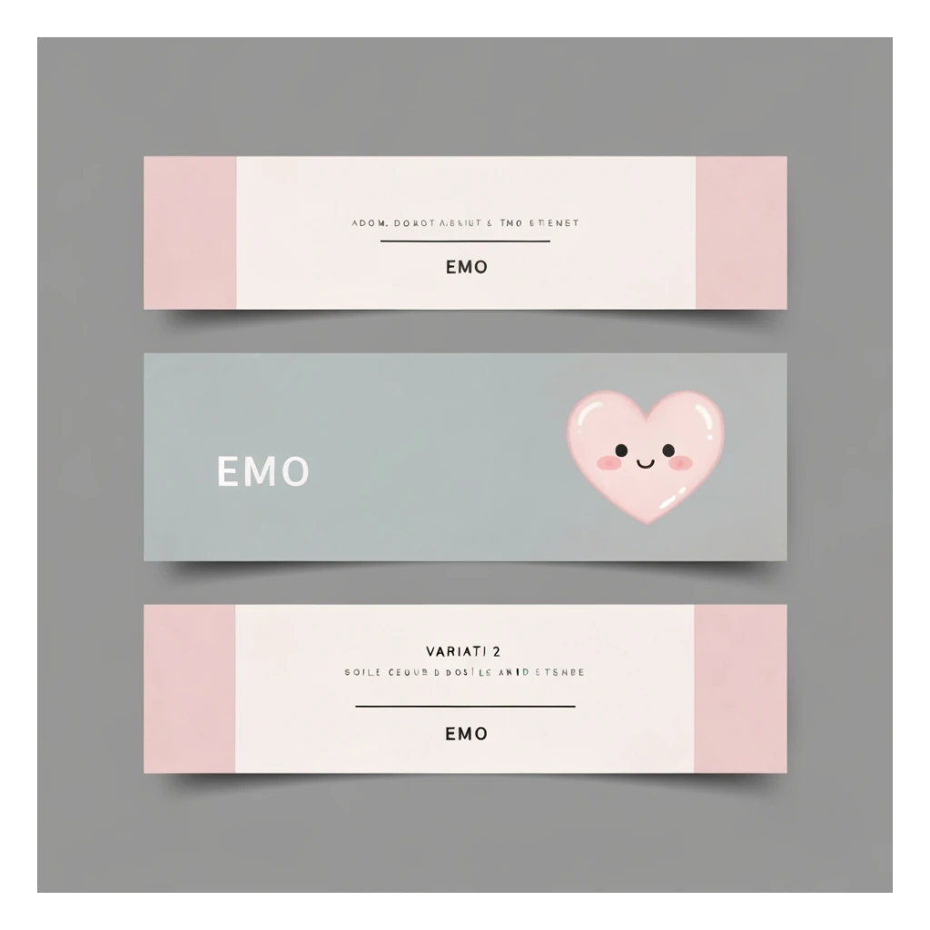 pastel emo banner with a heart accent, cute, expressive, minimal, variation 2 sticker