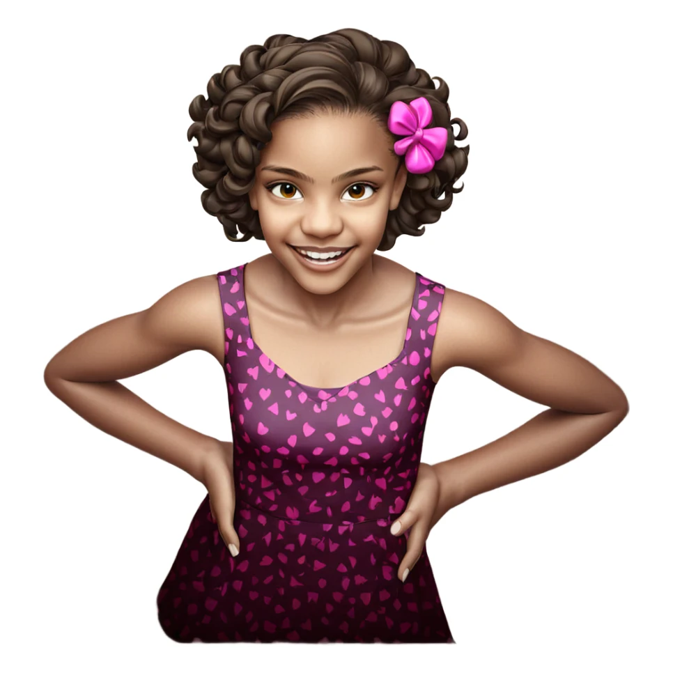 smiling girl in stylish dress sticker