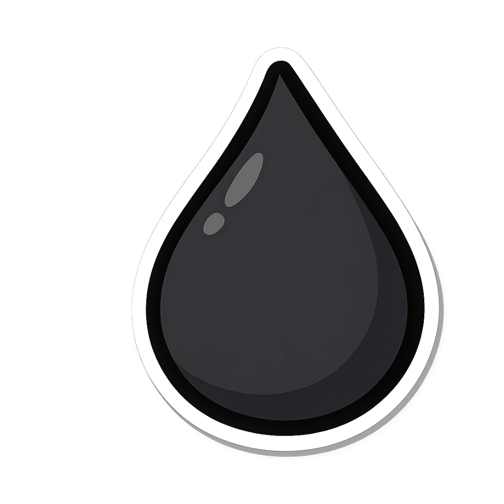 simple black raindrop sticker