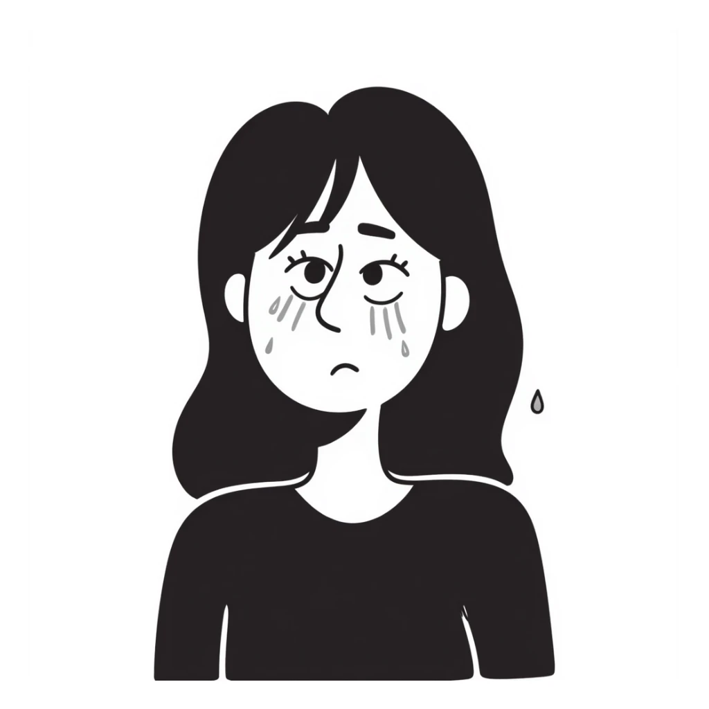 woman with dissatisfied expression and wet hair sticker