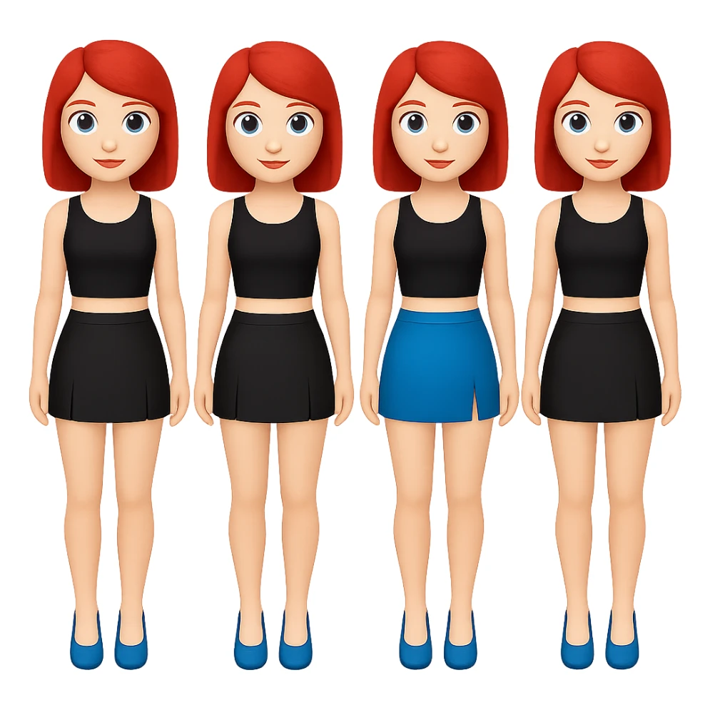 Change hair color to red, keep all other features the same, in emoji style with no background. sticker
