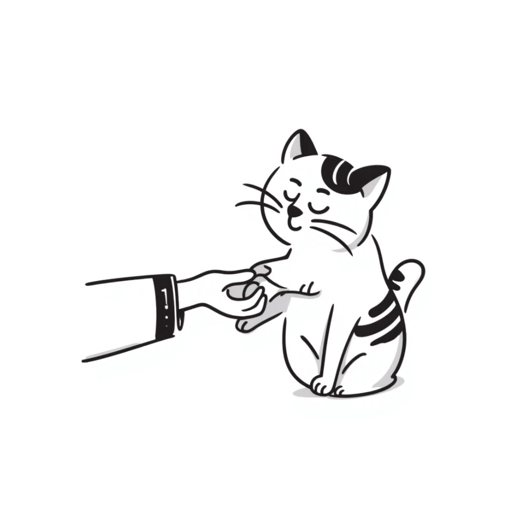 cat paw gently touching human hand, sweet connection moment sticker