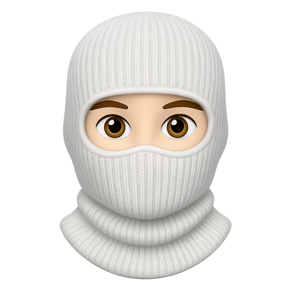 white balaclava emoji style without mouth sticker