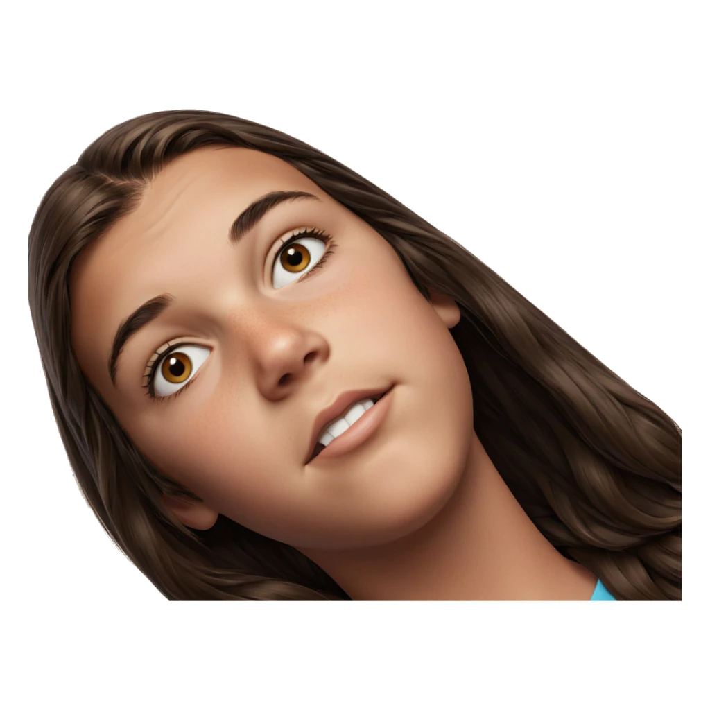 brown haired girl portrait sticker