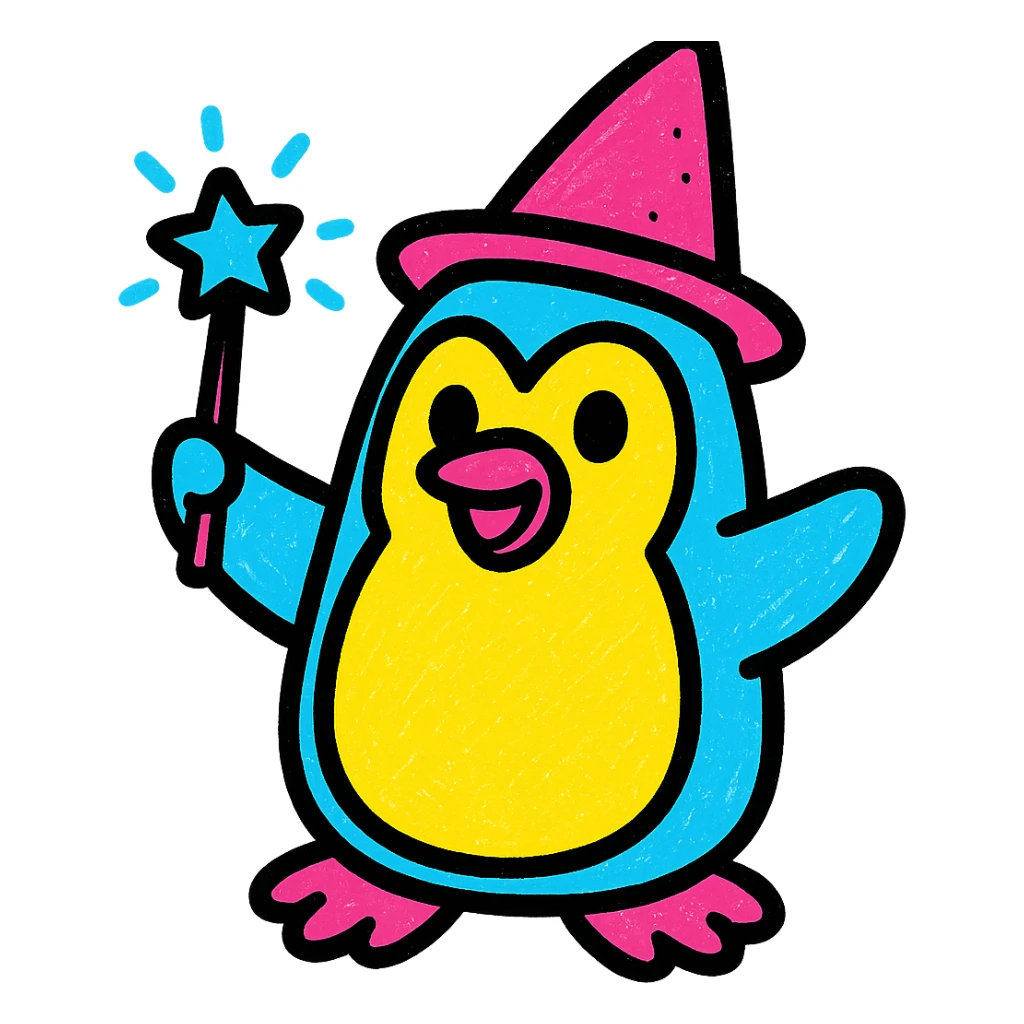 Penguin Wizard sticker