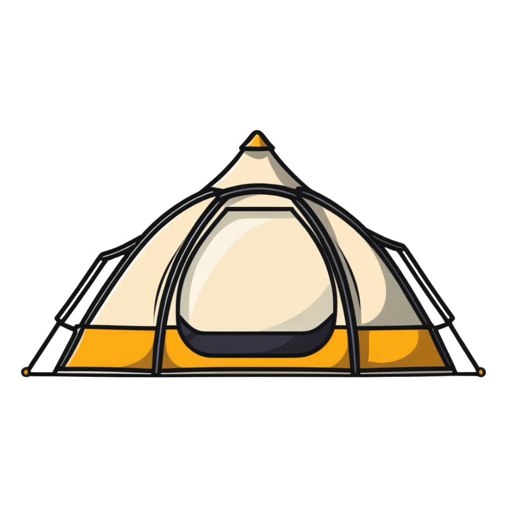 elegant dome tent with panoramic windows and luxury interior sticker