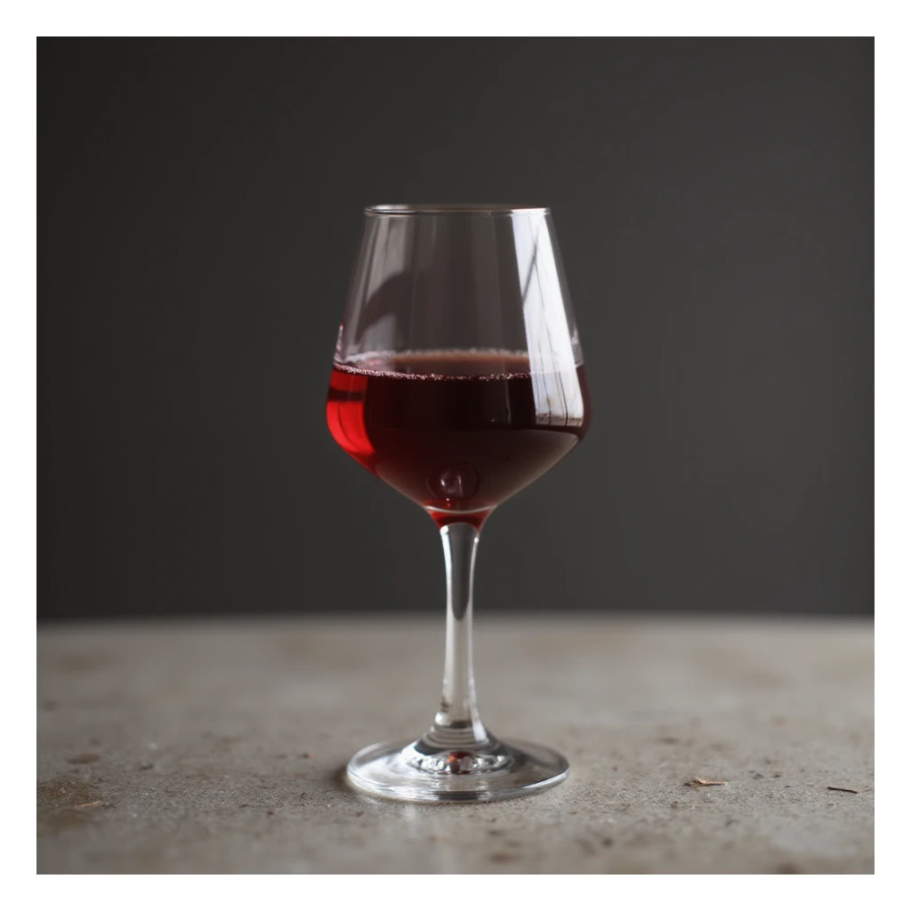 realistic glass of red wine in elegant stemware, photorealistic style sticker