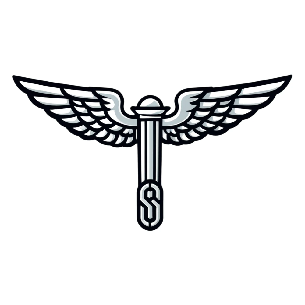 Hermes Society secret symbol with silver bar sticker