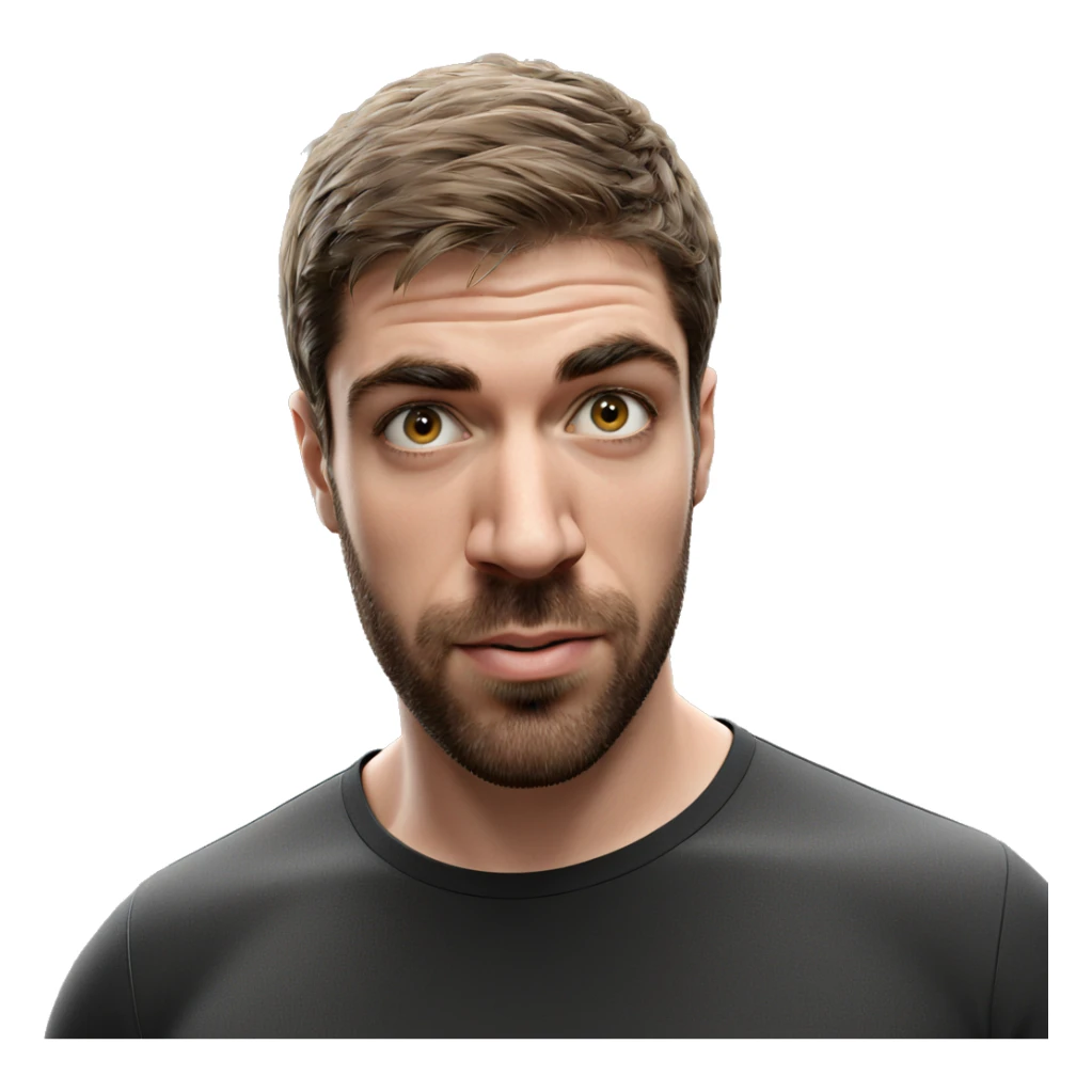 male portrait in black shirt sticker