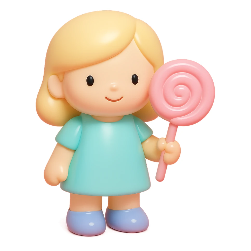 pink lollipop, vinyl figure style sticker