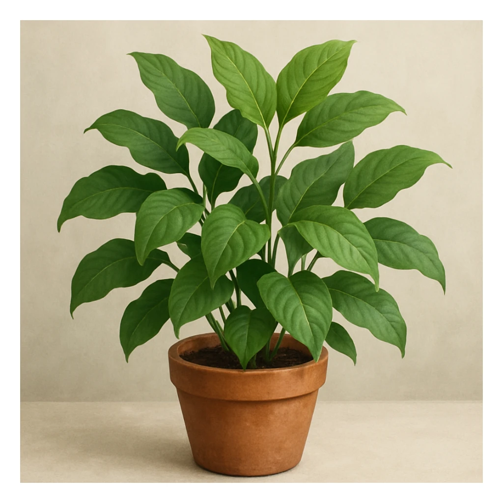 a leafy green plant in a pot, general style sticker