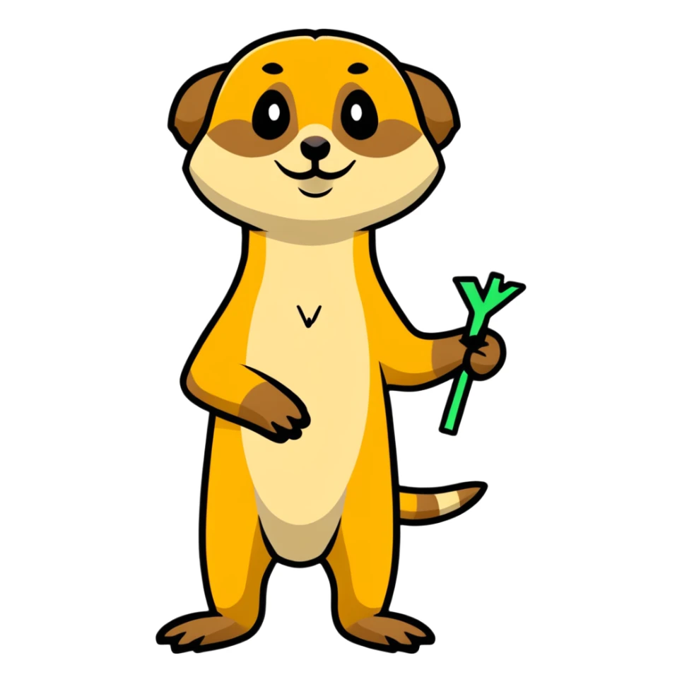 Meerkat holding a sign saying thanks sticker