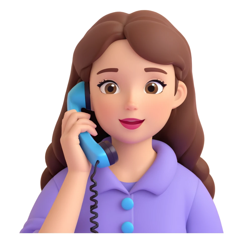 girl talking on phone bedroom background, close up pose sticker