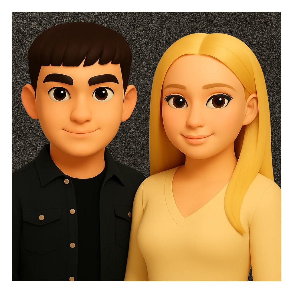 Keep the image unchanged except slightly spread the people apart from each other. Preserve the original style and background as is. sticker