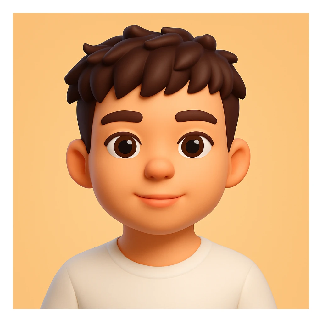 Transform this portrait into a 3D emoji style. Create a 3D emoji style portrait with smooth shading, vibrant colors, and a friendly expression, resembling Microsoft style 3D fluent emojis. sticker