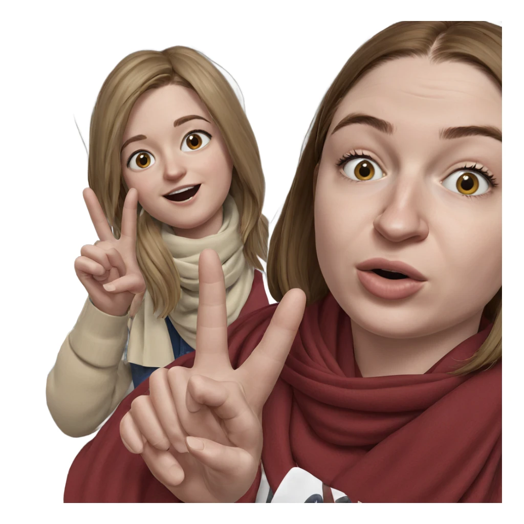 two girls in scarves sticker