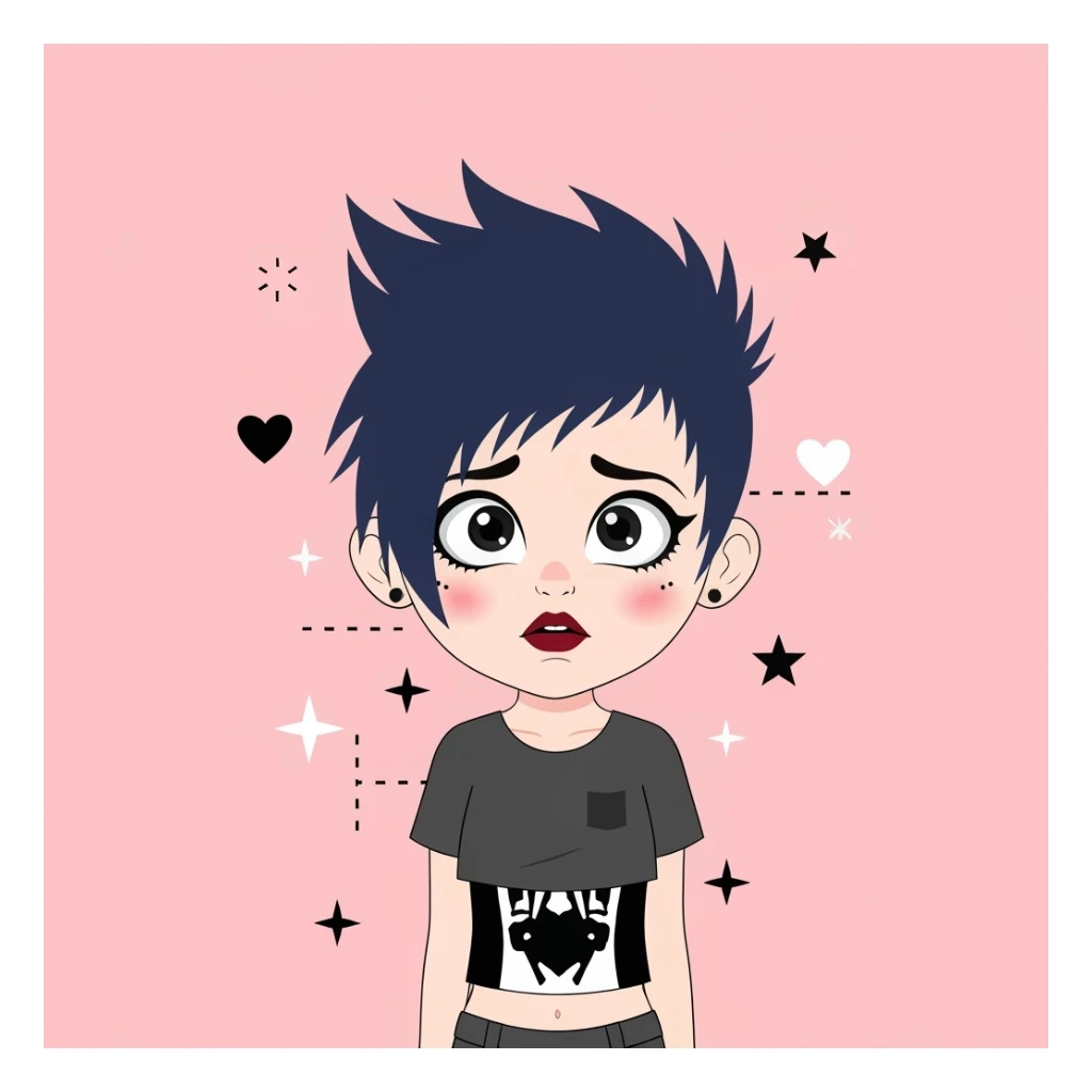emo banner, cute, expressive, minimal, variation 2 sticker