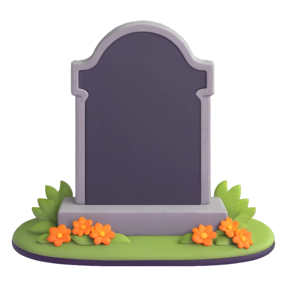 stone gravestone in cemetery sticker