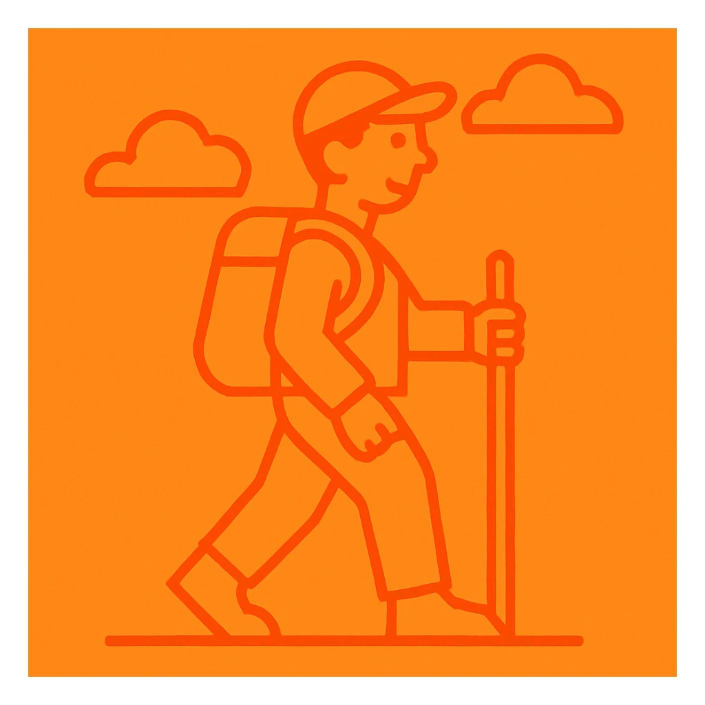 Create a monochromatic neon orange variation of the icon, maintaining the flat minimalist style and preserving all original elements of the icon. sticker