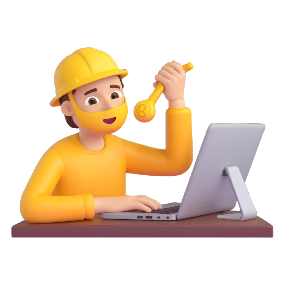 a man working hard with sweat on his face, emoji style sticker