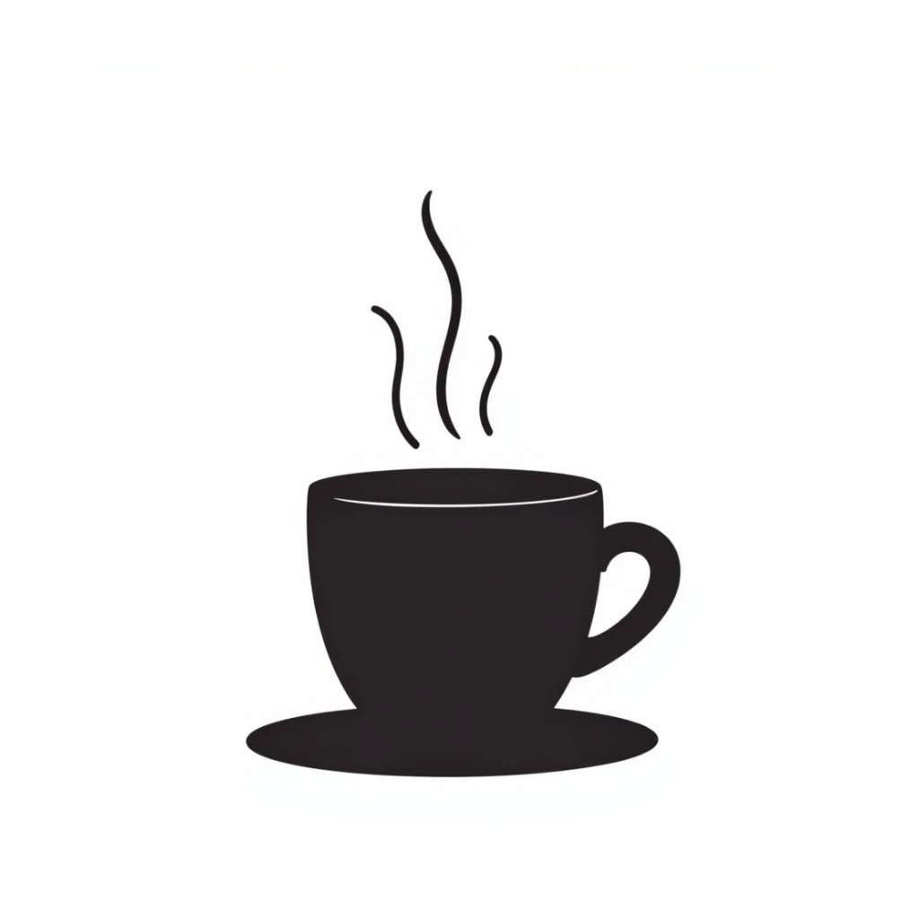 hand-drawn doodle of a coffee cup with steam sticker