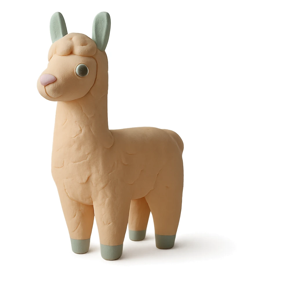 llama in claymation style with pastel colors sticker