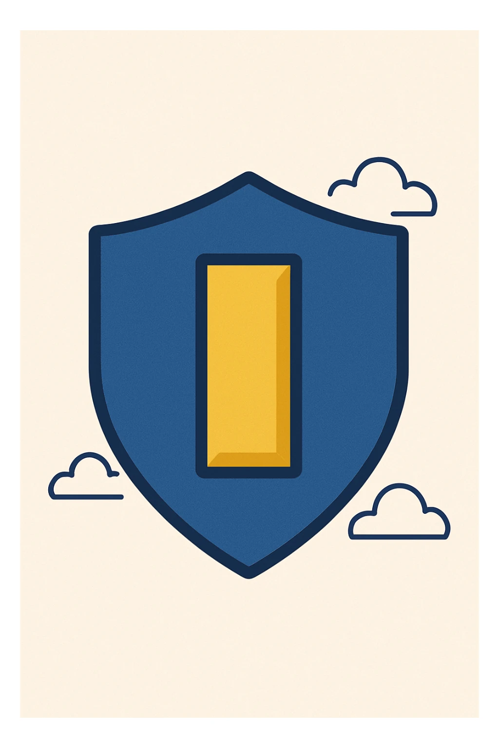 blue shield insignia with a single gold bar at the center, representing a 2nd Lieutenant rank, no eagle or anchors, just the gold bar sticker