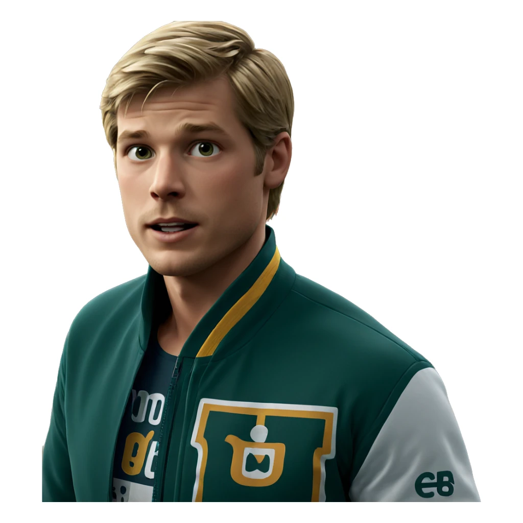 blonde boy in sportswear sticker
