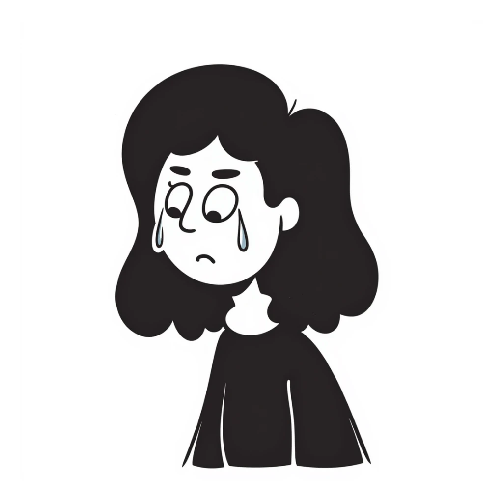 AI woman crying sticker