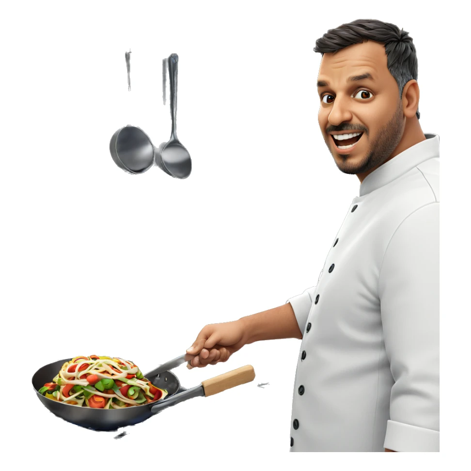 smiling chef in kitchen sticker