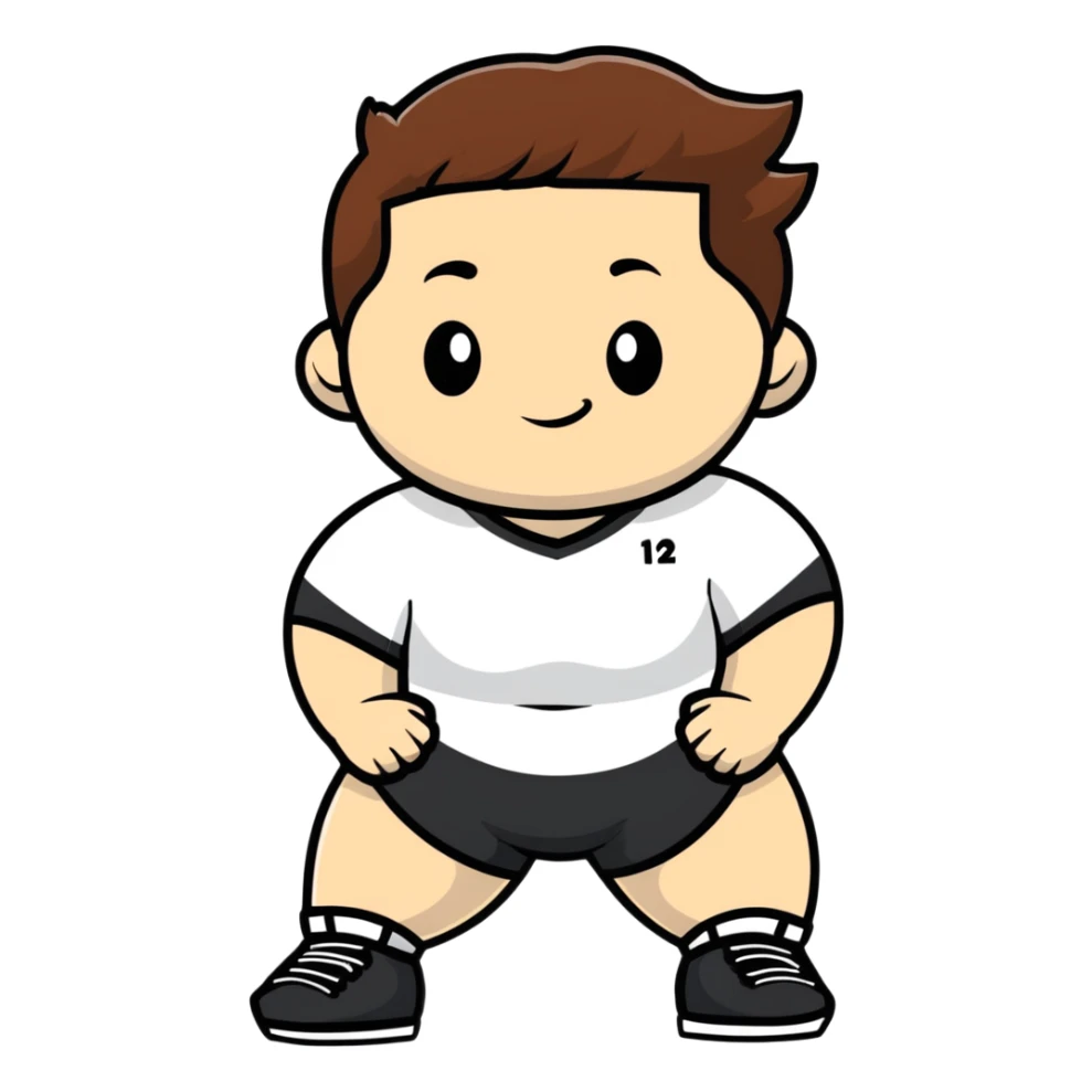athlete with white skin and curvy brown hair sticker