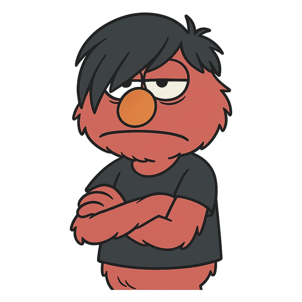 annoyed emo Elmo sticker