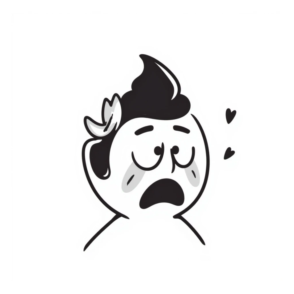 crying emoji but instead of tears poop sticker