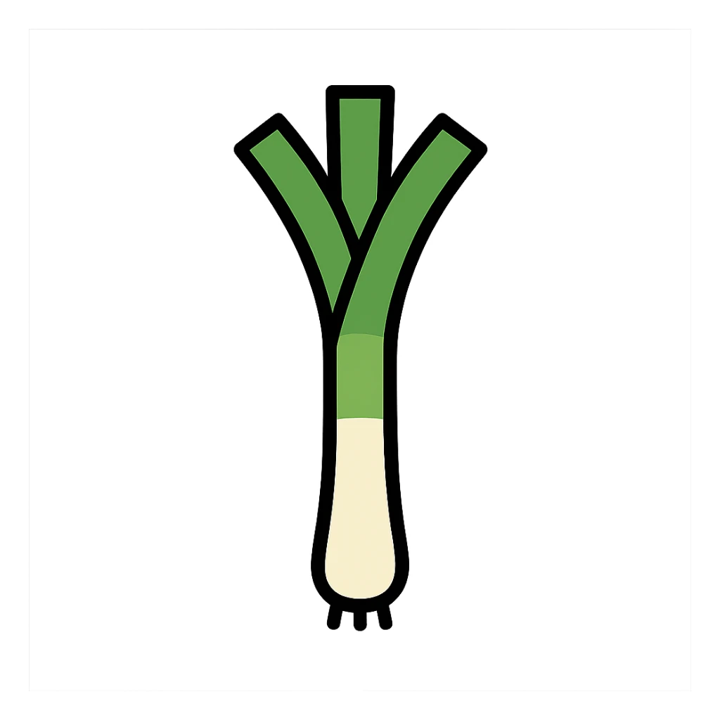 a single tall leek, stylized, vibrant colors sticker